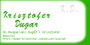 krisztofer dugar business card